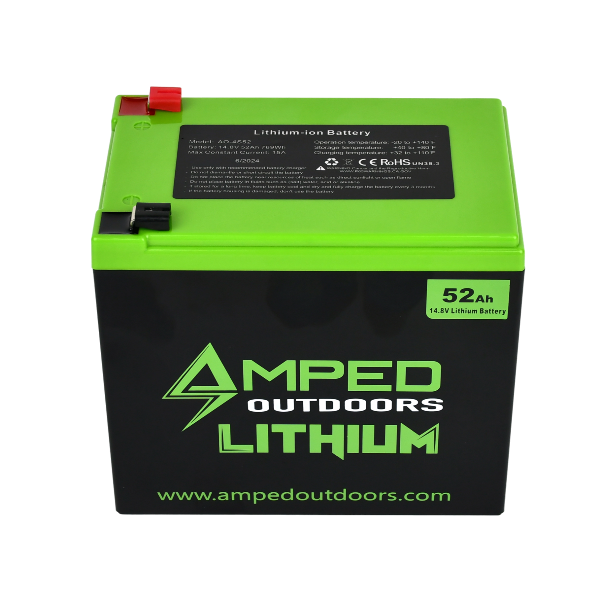 Amped Outdoors 52Ah Lithium Battery (14.8V NMC) with Charger