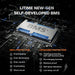BMS chip with text about LITIME NEW-GEN self-developed BMS on a circuit board background.