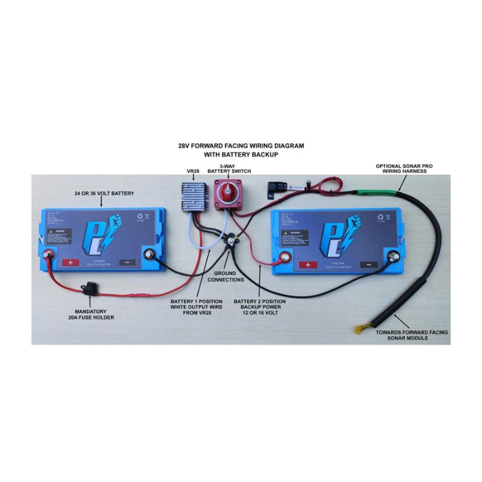 Wiring diagram for a marine or electronic system with blue connectors and labeled components.