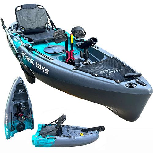 pedal drive kayaks ReelYaks Raptor 9.5ft Modular Pedal Fishing Kayak — Eco Fishing Shop