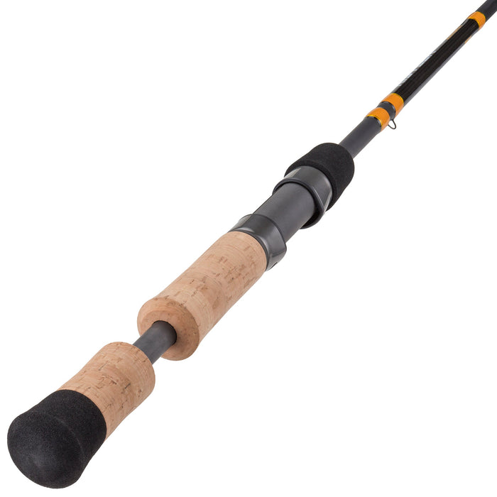 Fishing rod with cork handles on a white background