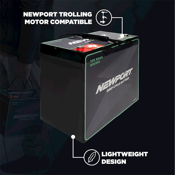 Newport 12V 50Ah Deep Cycle Marine Battery