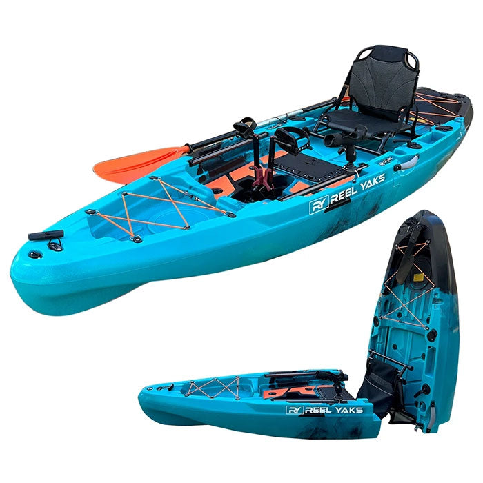 ReelYaks 10.8ft Rapido Modular Propeller Drive Pedal Fishing Kayak | 440lbs Capacity | 2 Piece