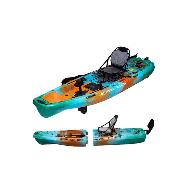 best fishing kayaks for beginners reel pursuitshttps www.reelpursuits.com amp ReelYaks 10ft Radar Modular Fin Drive Pedal Kayak | 430lbs Capacity 2-Piece Fishing Rod Holder No wall rack Color:Potomac power-handle