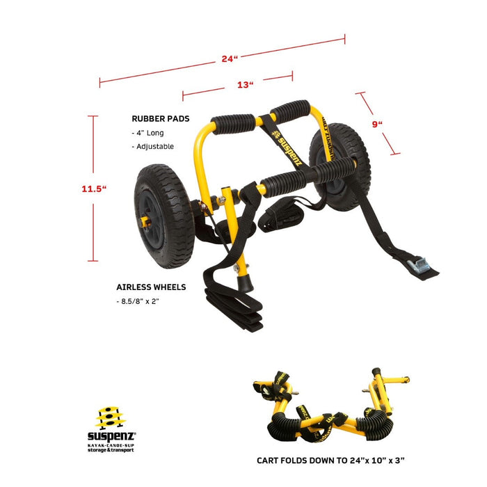 Suspenz Stowable Kayak "SK" Airless Cart