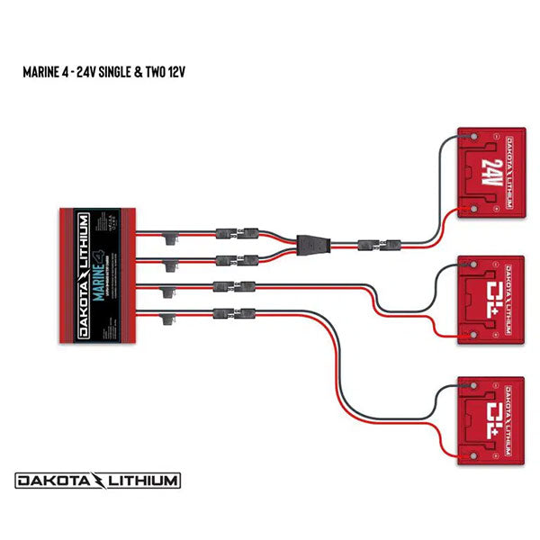 Dakota Lithium Marine 4 Bank 12V 40A Onboard Lithium Battery Charger