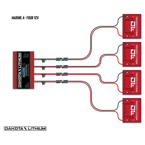 Dakota Lithium Marine 4 Bank 12V 40A Onboard Lithium Battery Charger