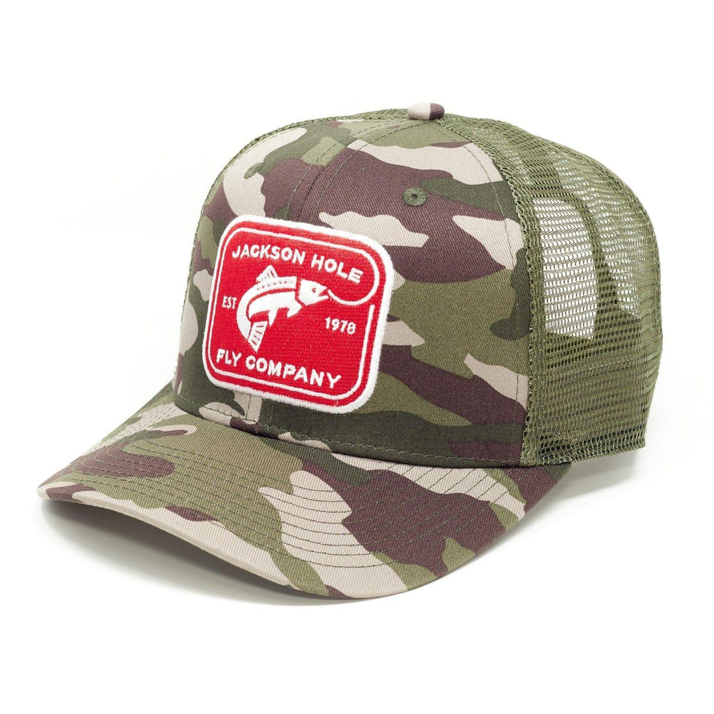 JHFLYCO High Crown Ball Cap Rectangle Logo Army Camo Surplus Green Adjustable