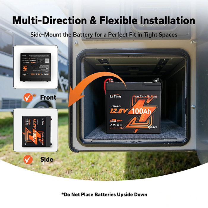 LiTime 12V 100Ah Xtra Mini Bluetooth Lithium Battery