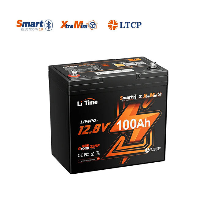 LiTime 12V 100Ah Xtra Mini Bluetooth Lithium Battery