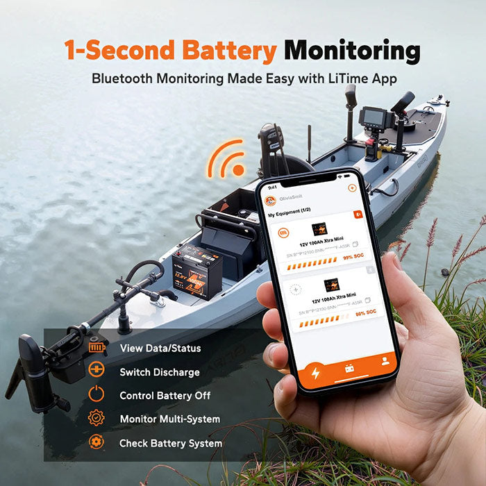 LiTime 12V 100Ah Xtra Mini Bluetooth Lithium Battery