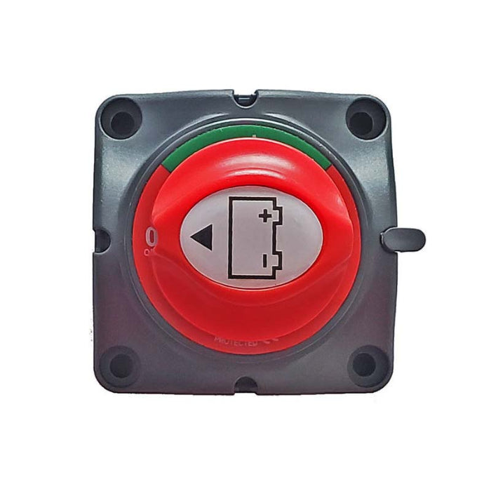 Red and gray switch or control panel on a white background