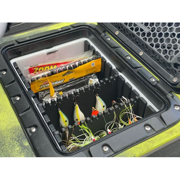 hobie outback sqaure hatch storage tackle box H-Rail Bins and Trays in tackle box to your 8 Hobie Twist and Seal hatch One Objective Hobie Bucket Organizer