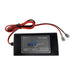 Battery charger with red and black cables on a white background