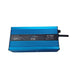 Blue power converter on a white background