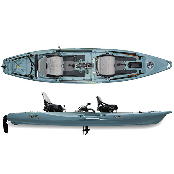 Feelfree Lure II Tandem Overdrive V2 Fishing Kayak, Blue/Grey (1 Left in Stock & Ready to SHIP)