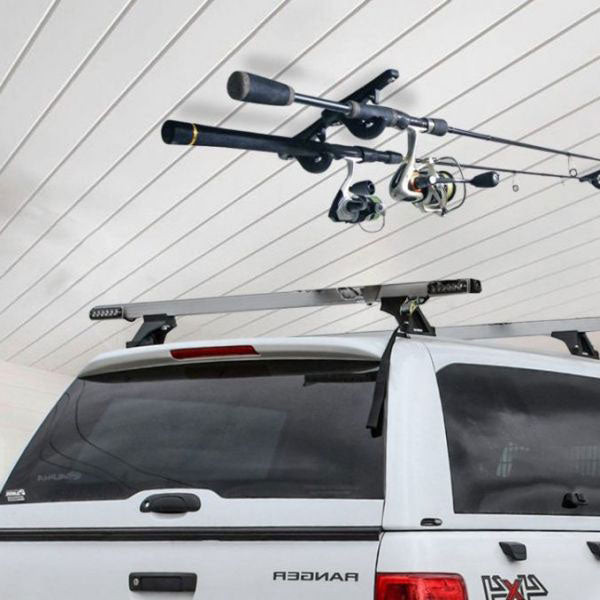 Up-Right Car / SUV Roof Rack Fishing Rod Transportation System 4 Rod Carrier